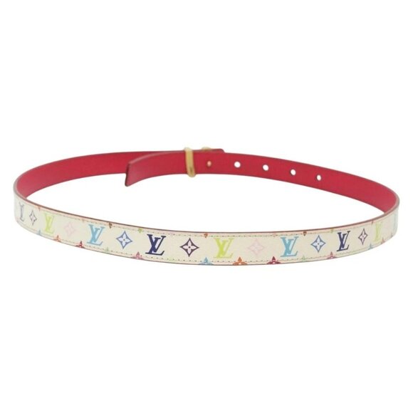 LOUIS VUITTON Multicolor Ceinture LV Printed Initials Belt 38.2"" LV Auth 139055 - Picture 2 of 10
